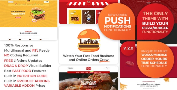 Download Nulled Lafka v2.4.1 - WooCommerce Theme for Burger Pizza Fast Food Delivery & Restaurant WordPress